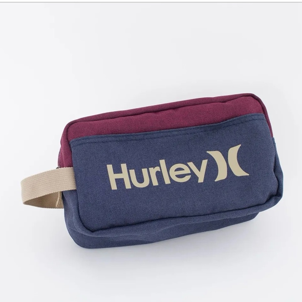 Hurley Blue and Deep Red Toiletry Bags Durable Travel Essentials